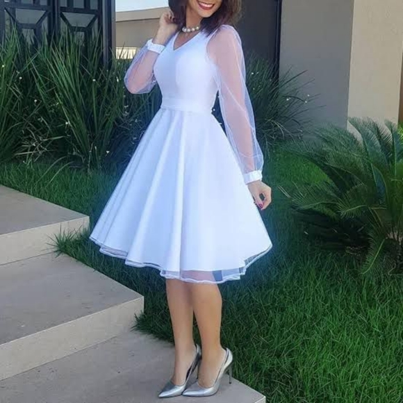 ChubbyCheeks.DimpleChin Dresses & Skirts - White knee length dress